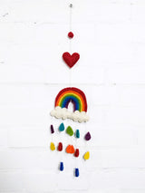 Felt Rainbow with Raindrops