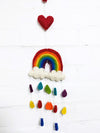 Felt Rainbow with Raindrops