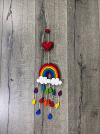 Felt Rainbow with Raindrops