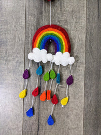 Felt Rainbow with Raindrops
