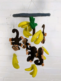 Felt Monkey Bananas Mobile