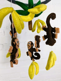 Felt Monkey Bananas Mobile