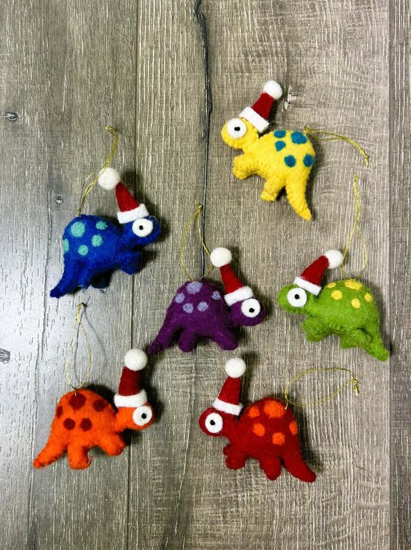 Felt Hanging Christmas Dinosaur