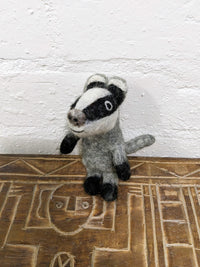 Felt Badger Finger Puppet