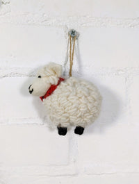 Felt Hanging Sheep with Scarf