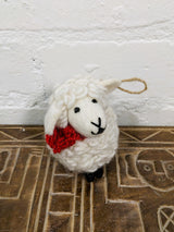 Felt Hanging Sheep with Scarf