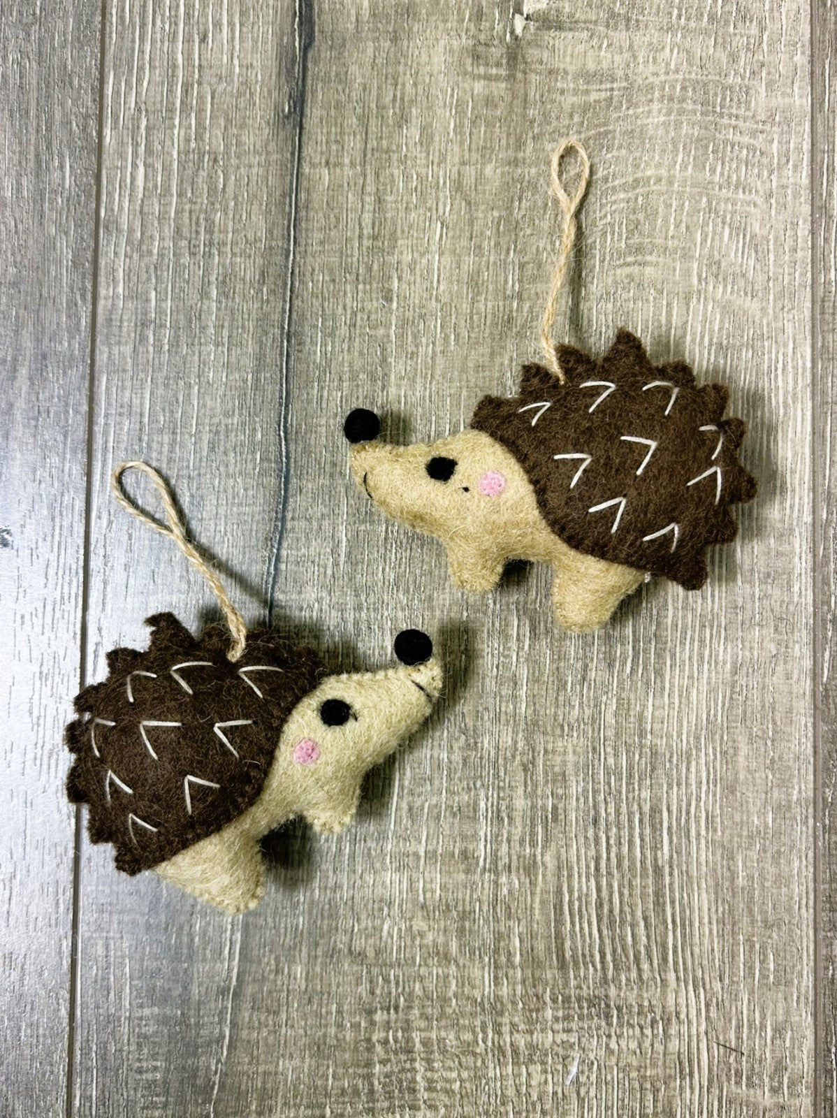 Felt Hanging Brown Hedgehog