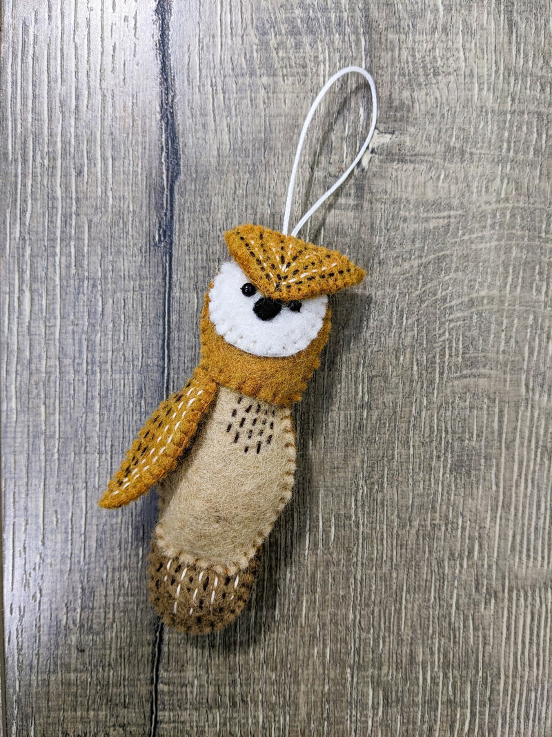 Felt Tan Owl Hanging