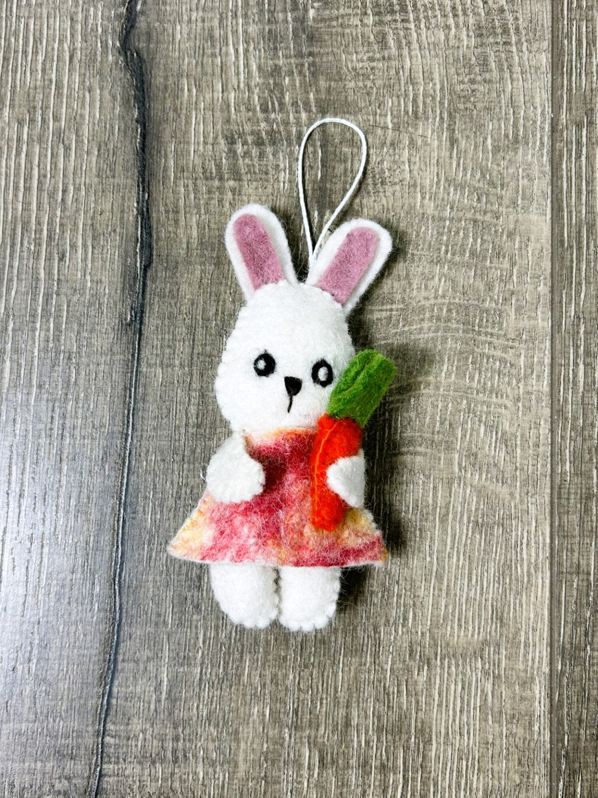 Felt Bunny And Carrot Hanging