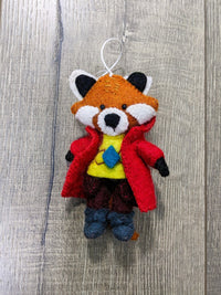 Felt Fox In Jacket Hanging