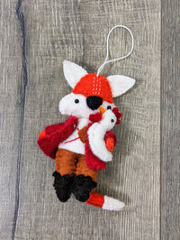 Felt Fox With Chicken Hanging