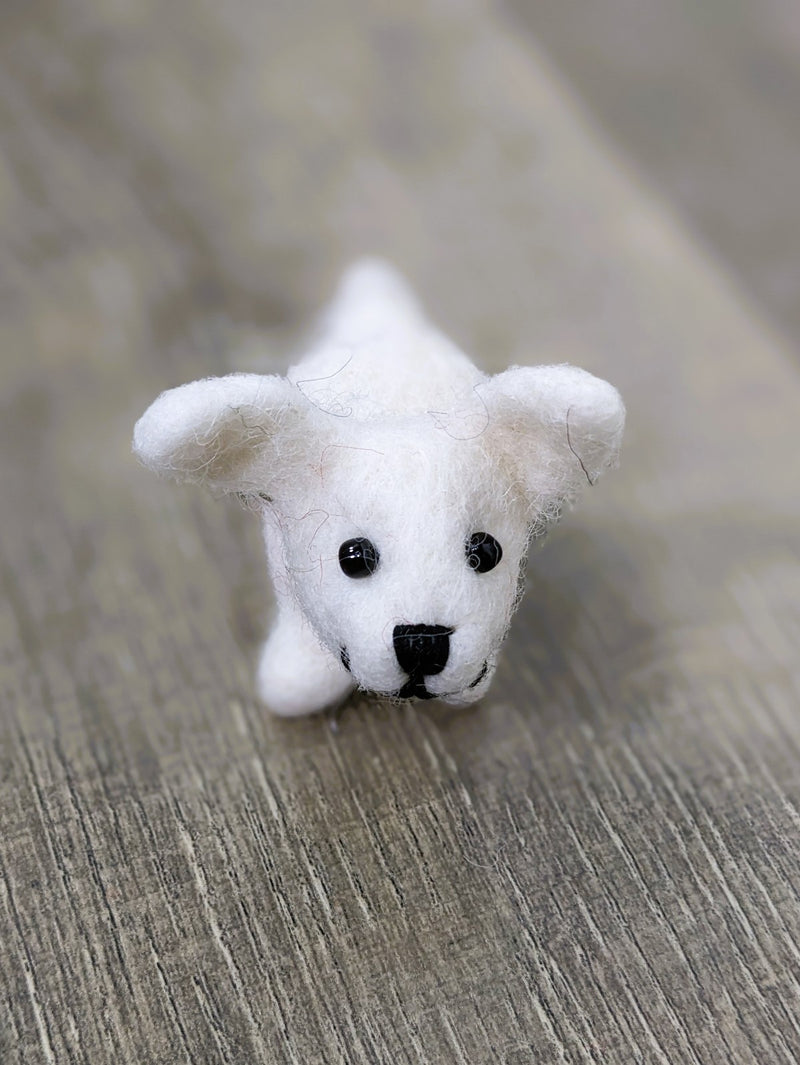 Felt White Dog