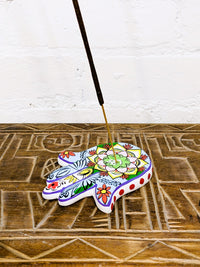 Hamza Hand Clay Incense Stand