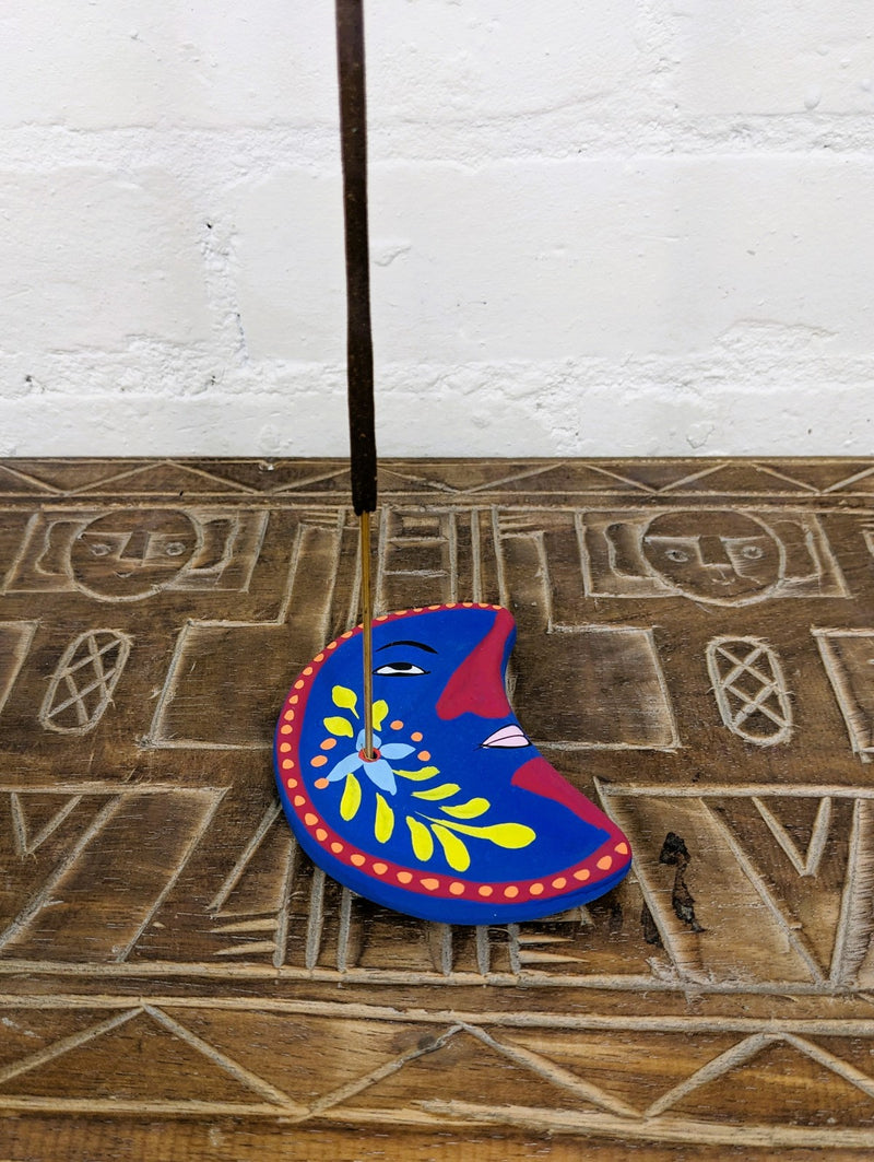 Clay Moon Incense Stand