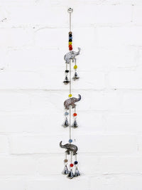 String Of Silver Elephants And Bells