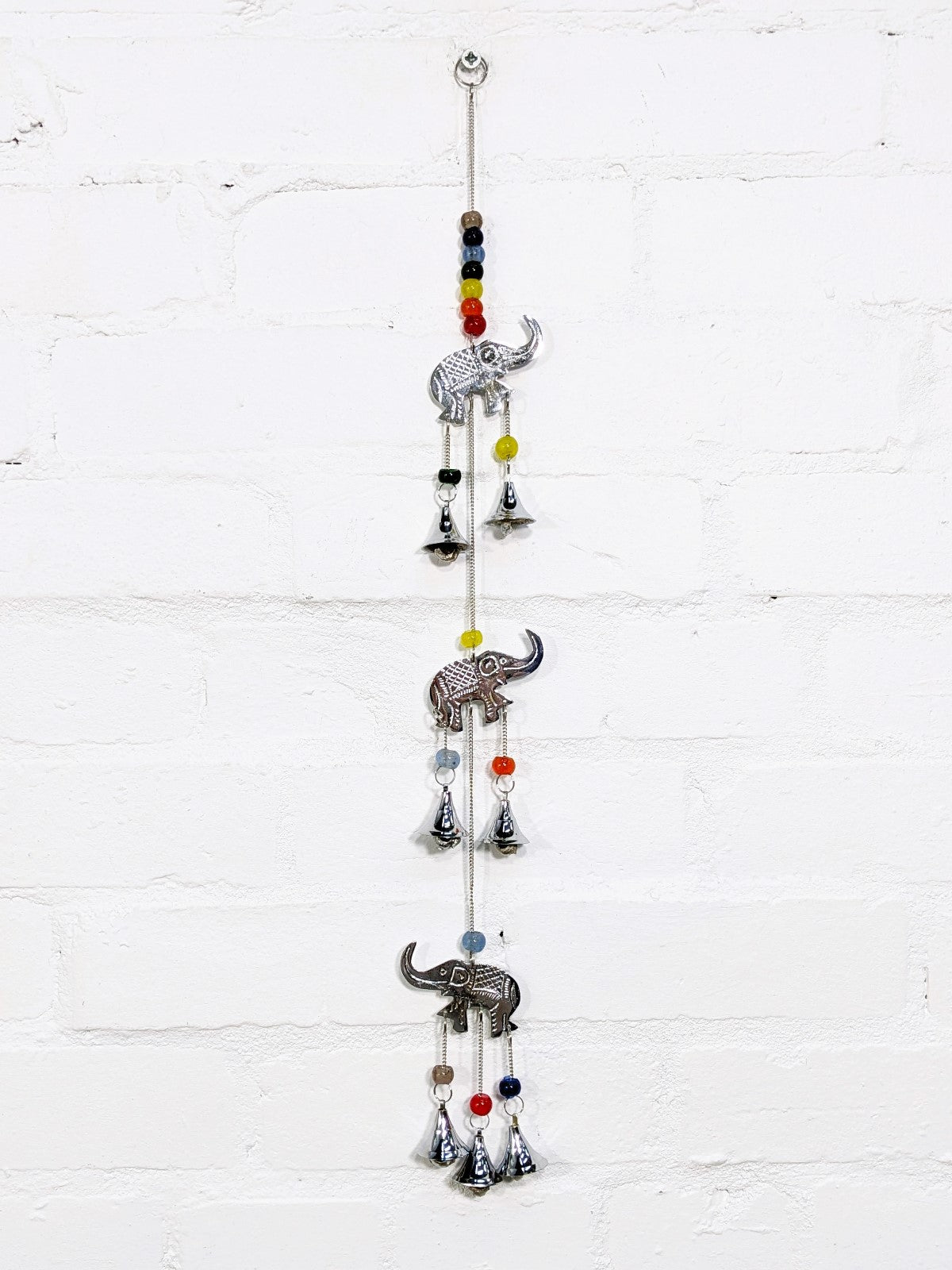String Of Silver Elephants And Bells