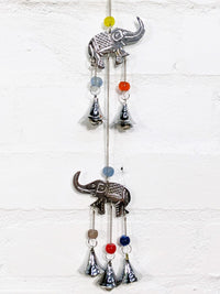String Of Silver Elephants And Bells