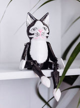 Black & White Cat Shelf Sitter