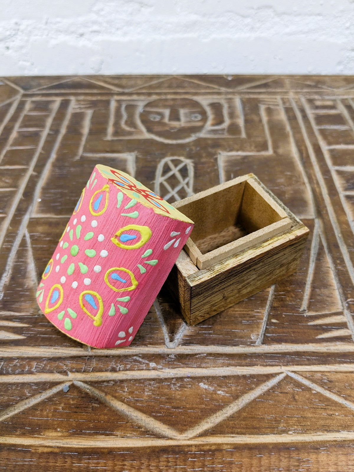 Wood Chest Painted Top