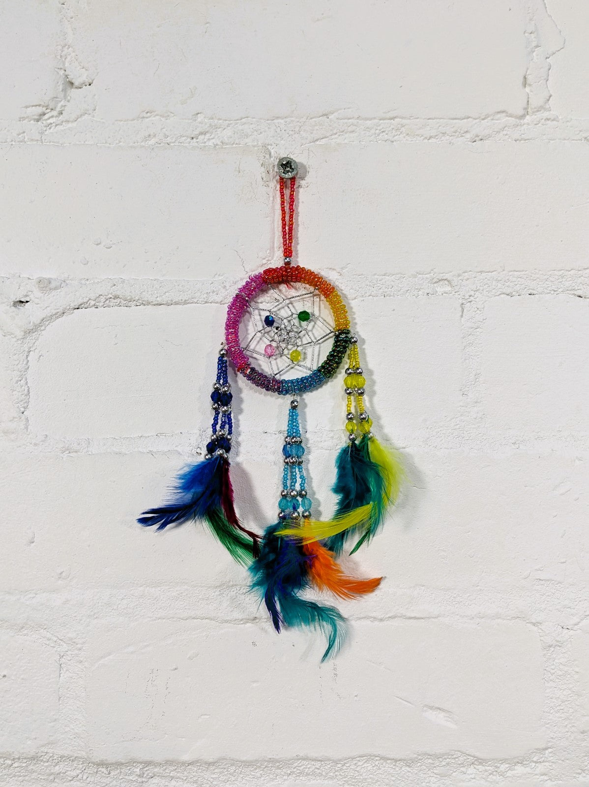 Rainbow Beaded Dreamcatcher