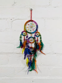 Rainbow Beaded Triple Dreamcatcher