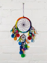 Rainbow Nylon And Shell Dreamcatcher