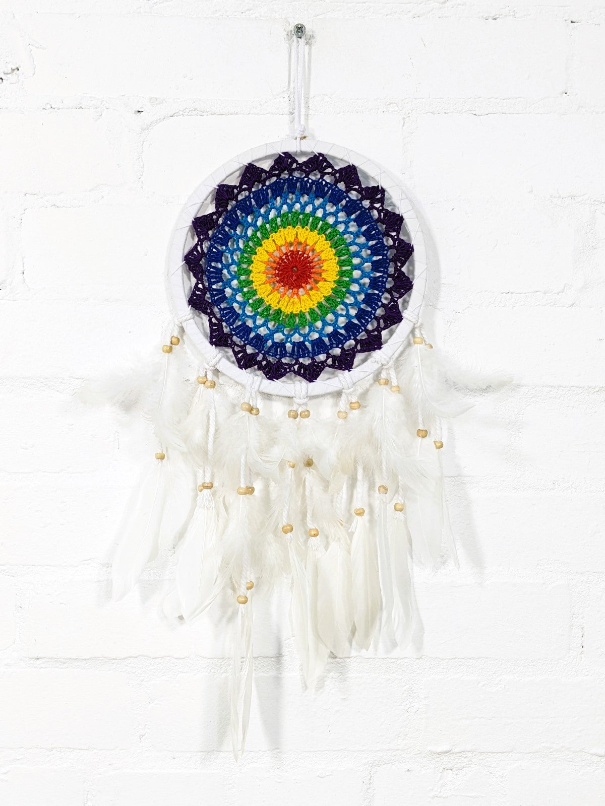 Rainbow Crochet Dreamcatcher