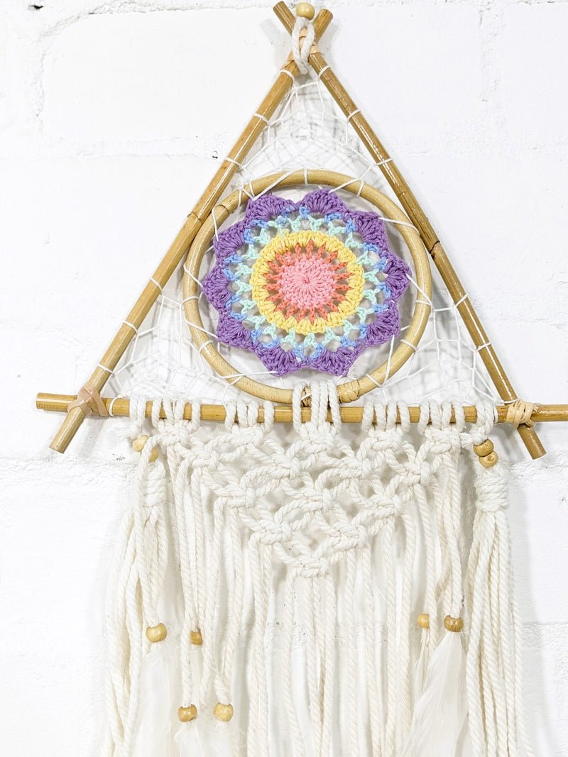 Pastel Crochet Triangle Dreamcatcher