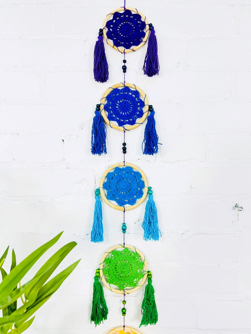 Long Rainbow Crochet Chakra Hanging