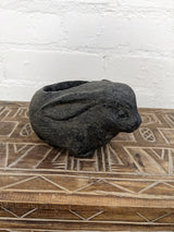 Brown Concrete Rabbit Planter