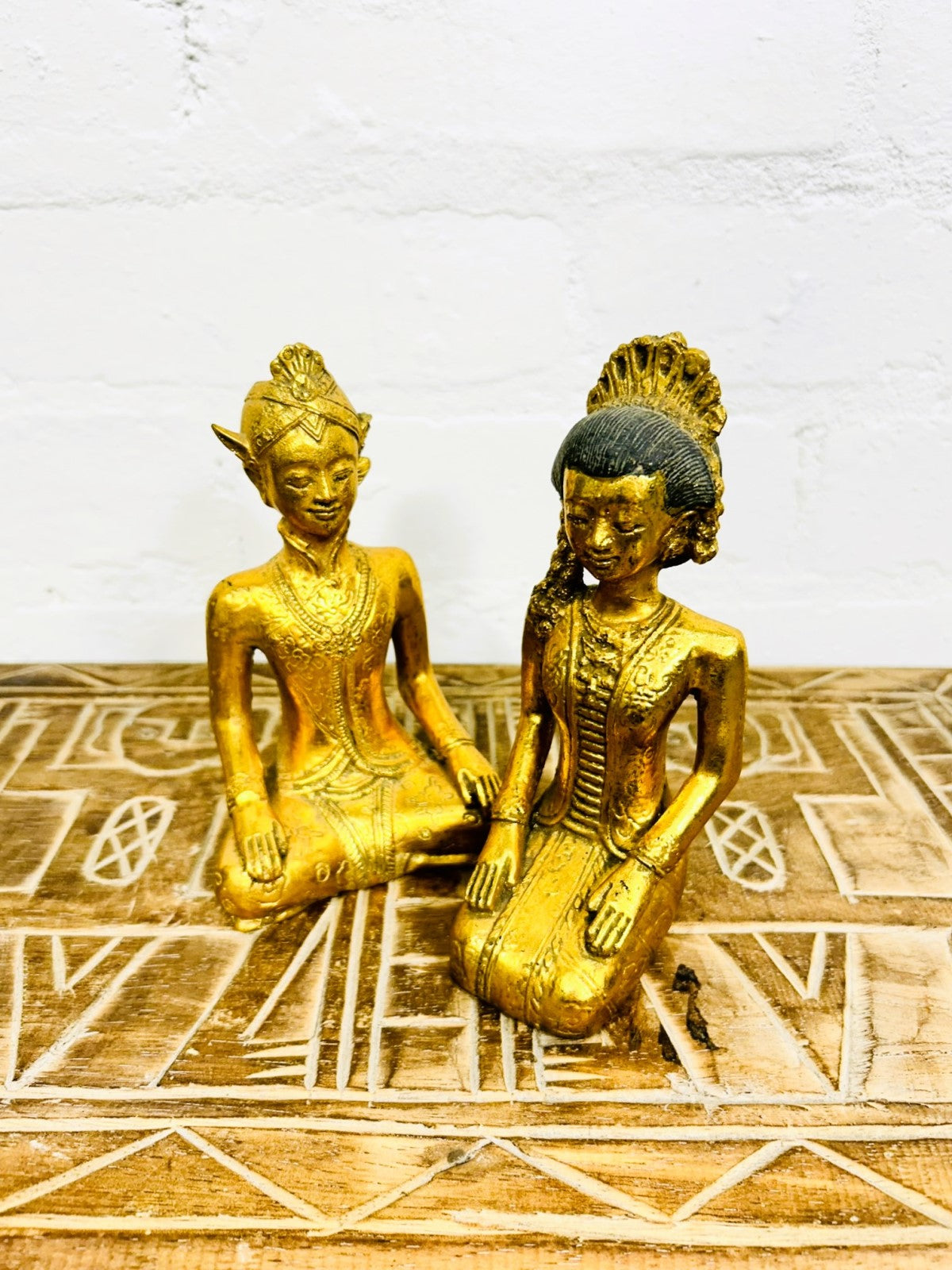 Set of 2 Golden Buddha