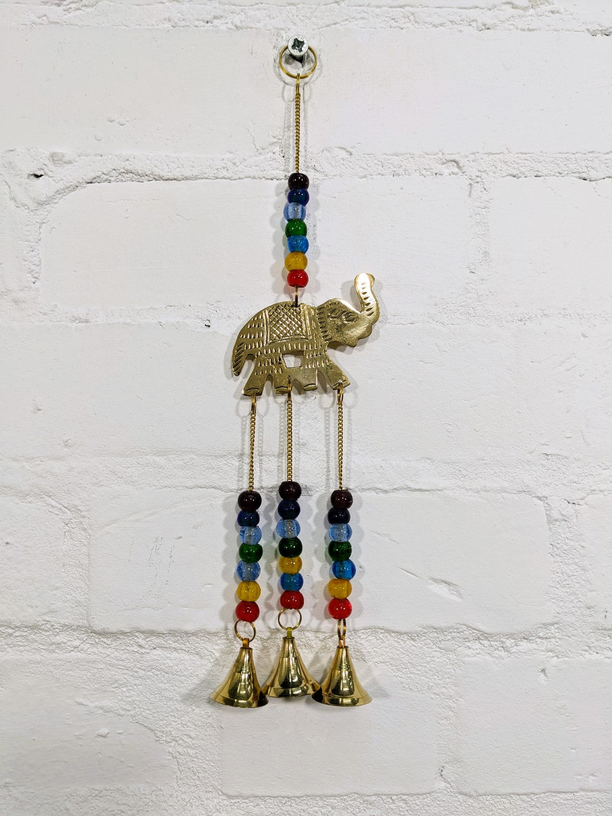 Small Hanging Brass Elephant