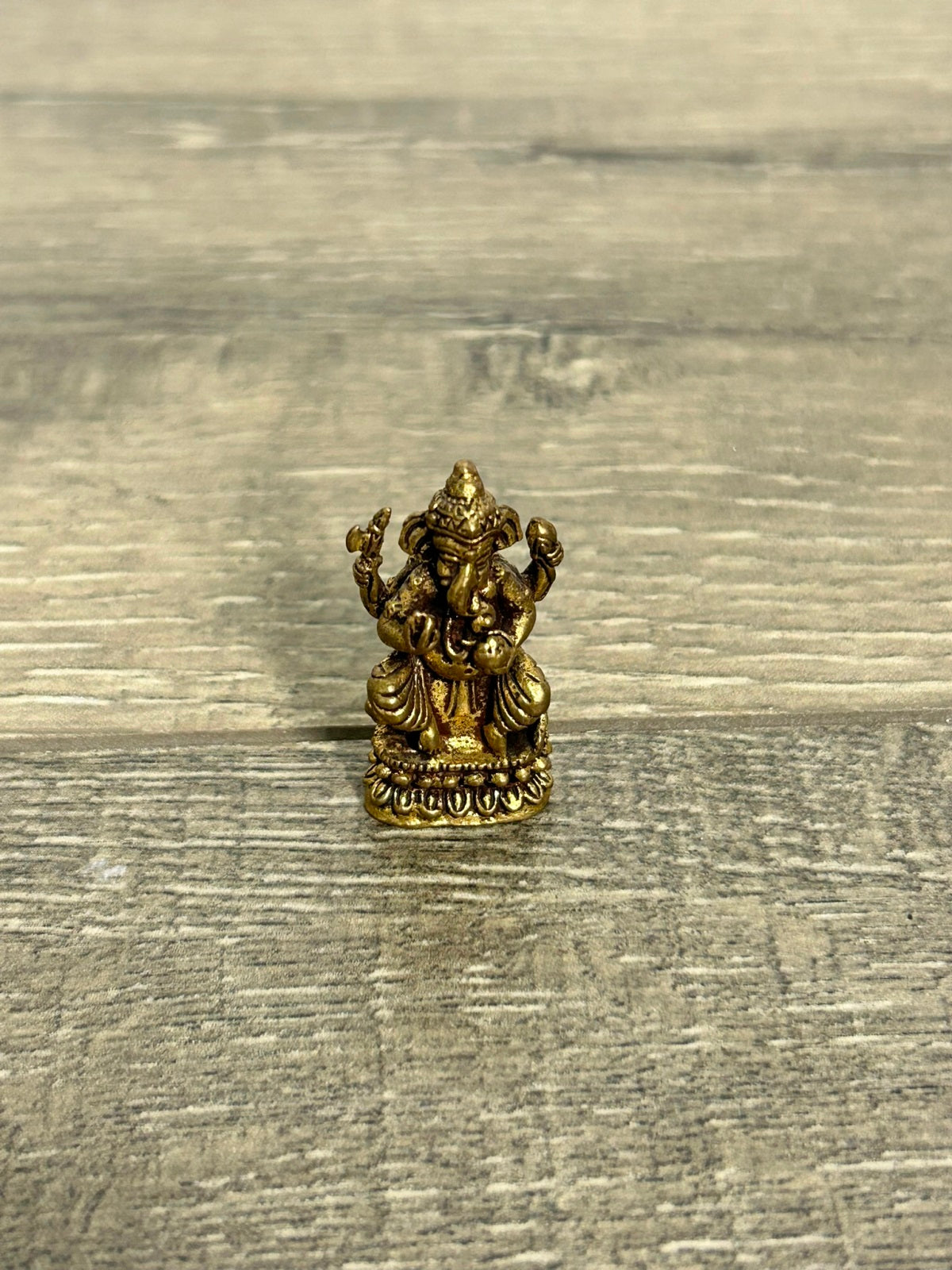 Tiny Brass Ganesh Sitting