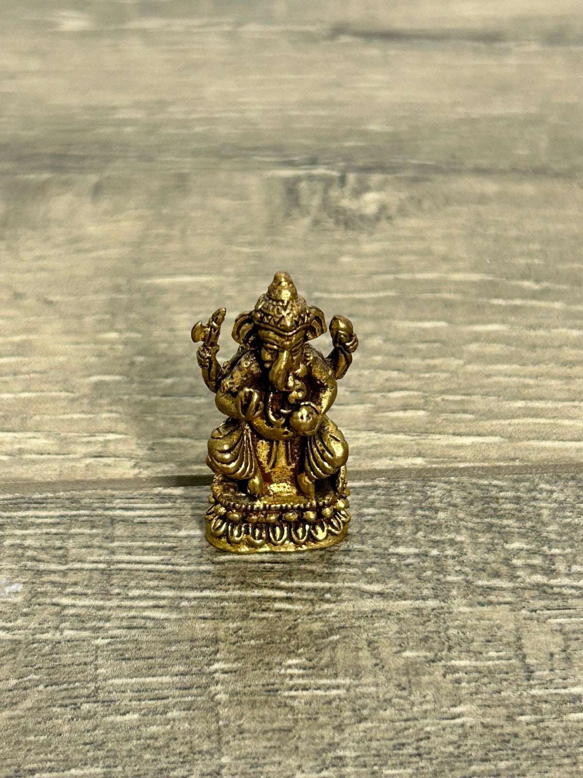 Tiny Brass Ganesh Sitting