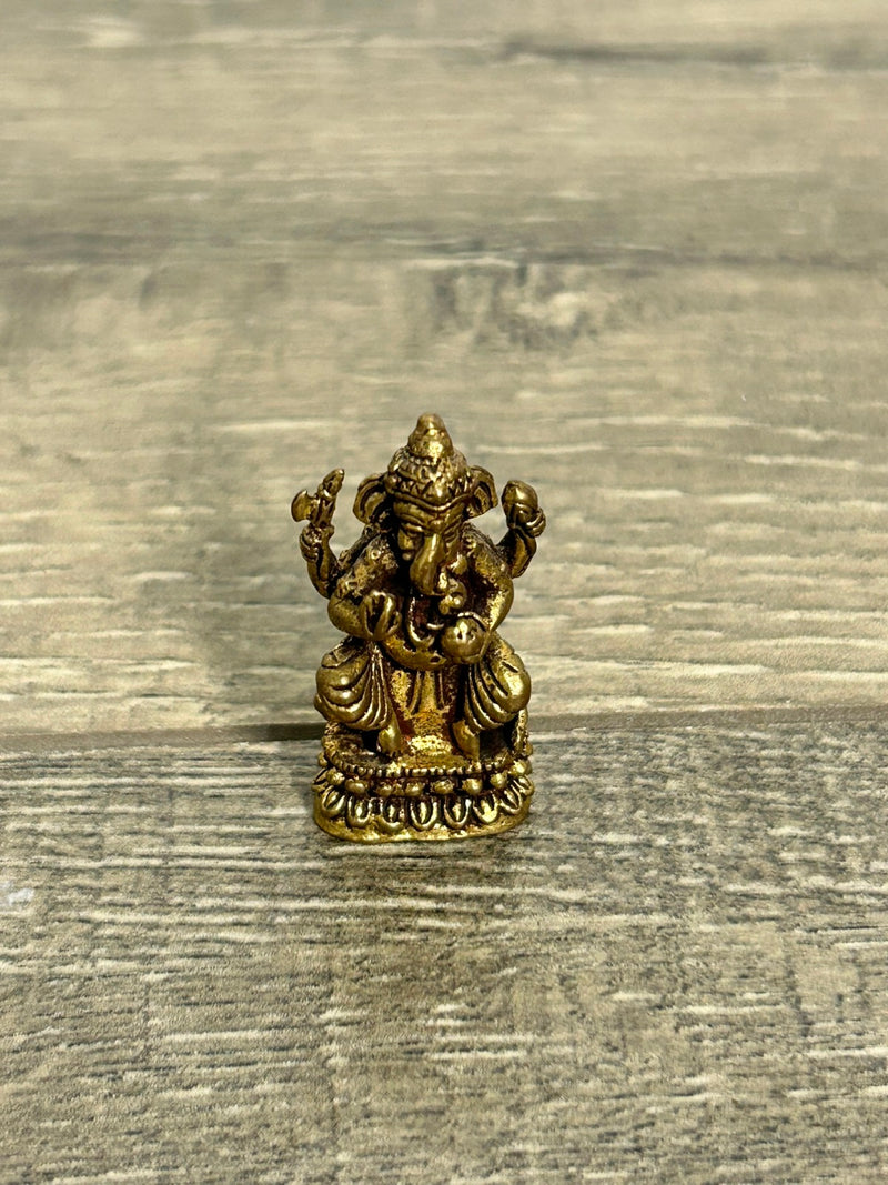 Tiny Brass Ganesh Sitting