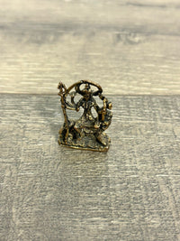 Tiny Brass Shiva Sitting On Lion