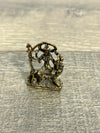 Tiny Brass Shiva Sitting On Lion