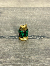 Small Metal & Stone Owl Incense Holder