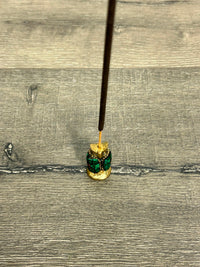 Small Metal & Stone Owl Incense Holder