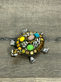 Metal & Stone Decorative Turtle