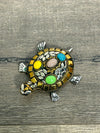 Metal & Stone Decorative Turtle