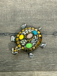 Metal & Stone Decorative Turtle