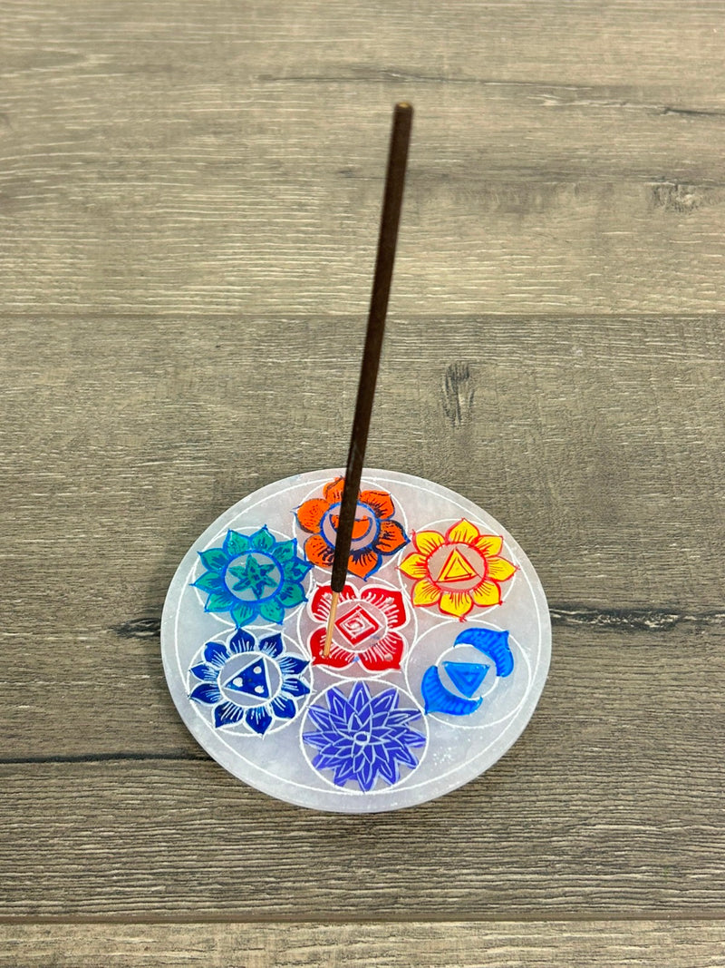 Stone Round Chakra Incense Holder