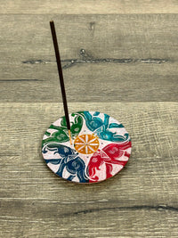 Stone Round Elephant Incense Holder