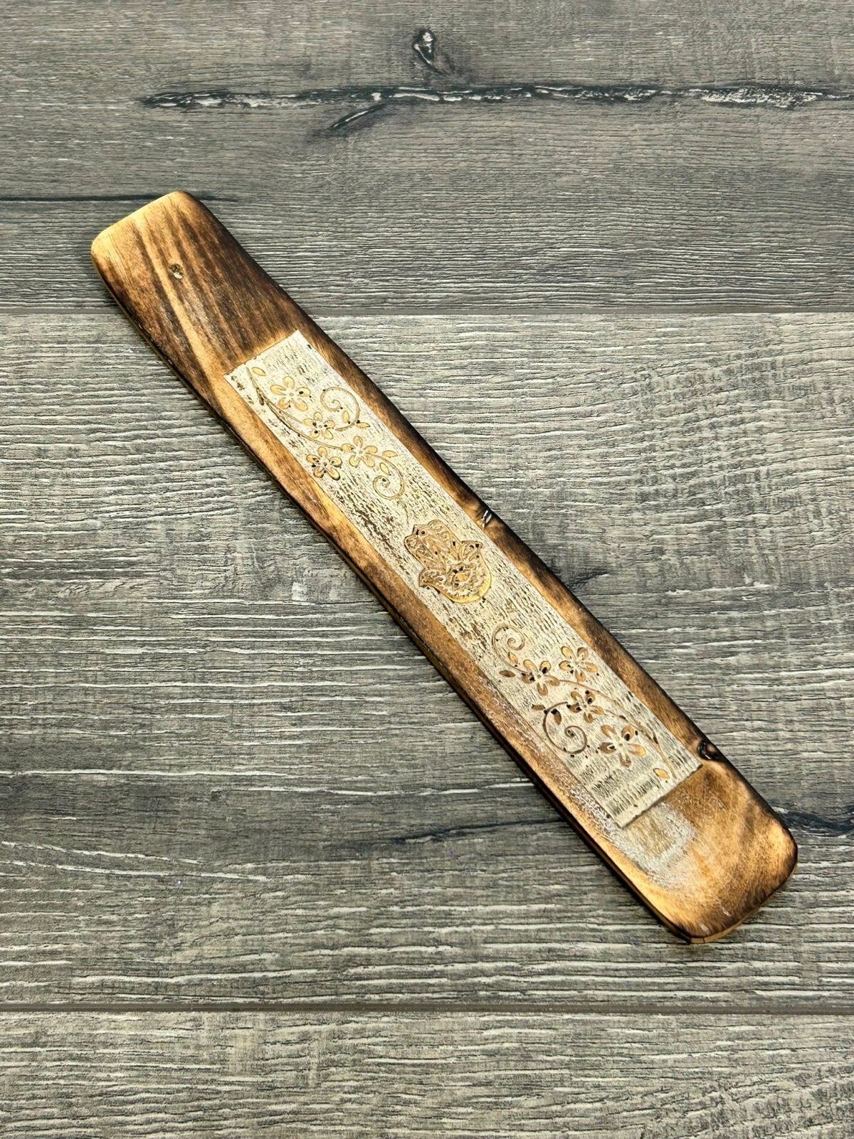 Wooden Carved Hand Of Fatima Incense Holder
