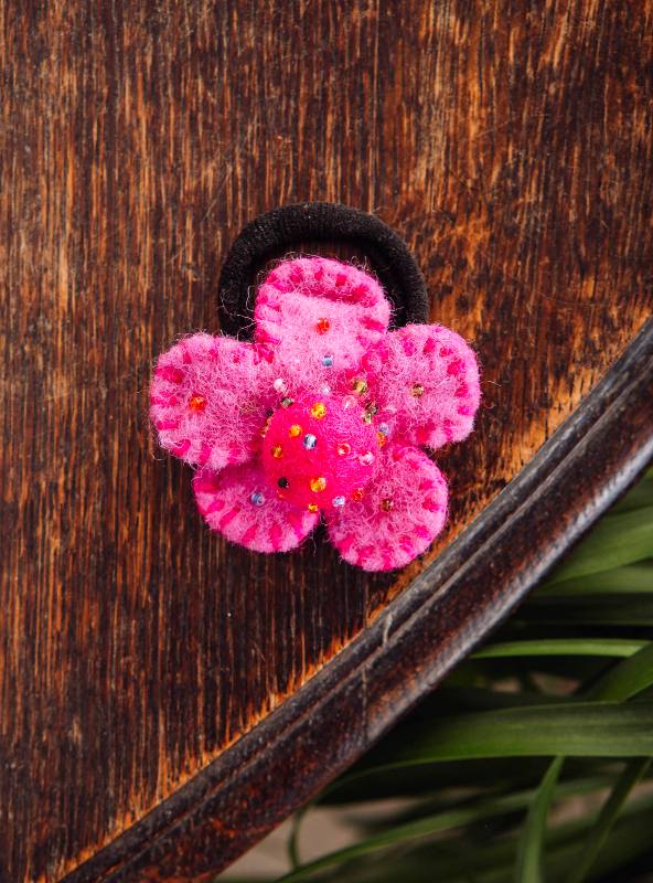 Hair bobble Felt Flower