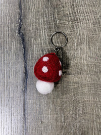 Keyring Felt Mushroom