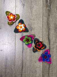 Felt Flower And Leaf Brooch
