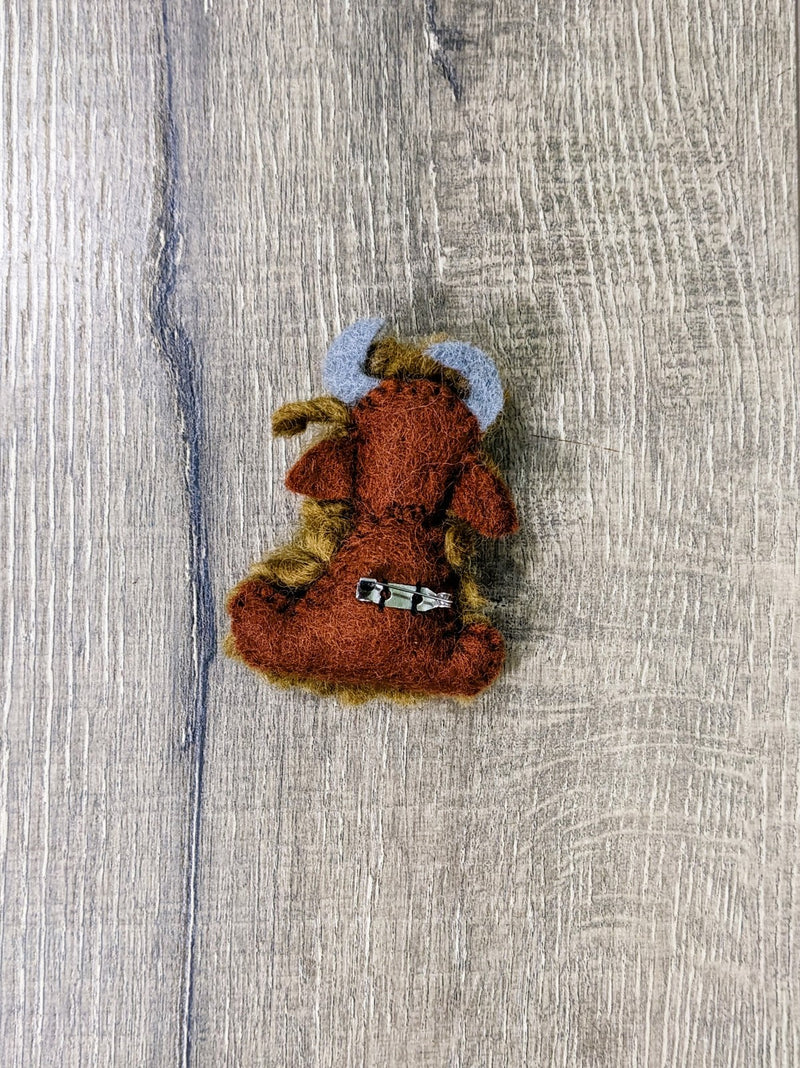 Felt Highland Cow Brooch