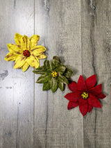 Felt Flower And Leaf Brooch